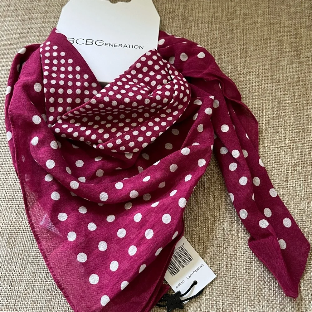 BCBGeneration Maroon and White Dot Scarf - Picture 5 of 5